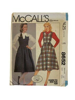 McCalls 8652 Laura Ashley Jumper Blouse Size 10 Sewing Pattern 1983 Modest UNCUT